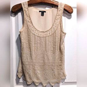 Forever 21 Blush Pink Beaded Sleeveless Top